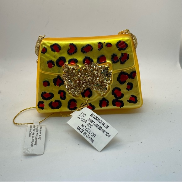 Bloomingdale’s Glass Handbag Ornament With Chain Christmas - Picture 4 of 5